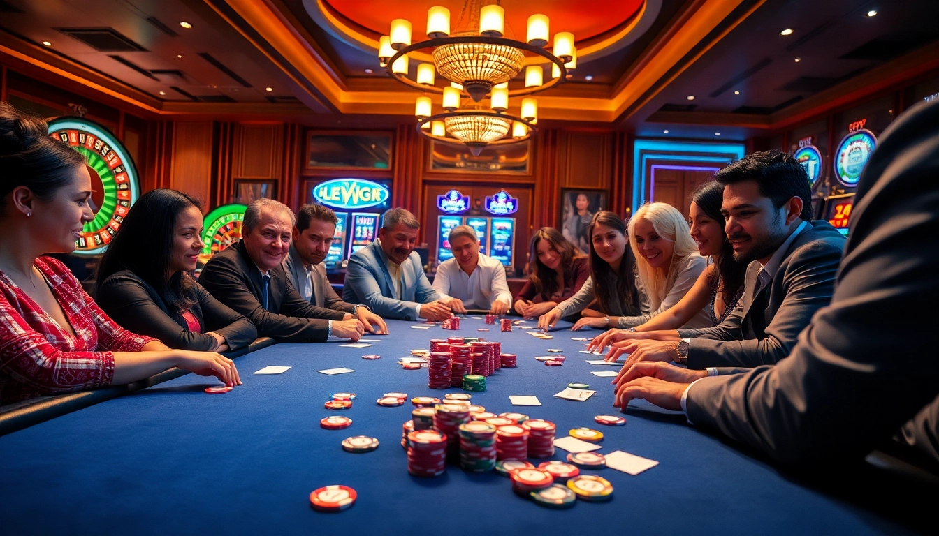 Experience the thrill of high-stakes poker at https://new88.market/, showcasing vibrant chips and intense players.